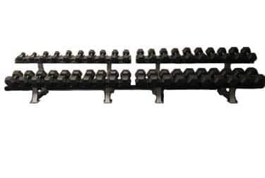 DXP 5-100 lbs Rubber Hex Dumbbell Set